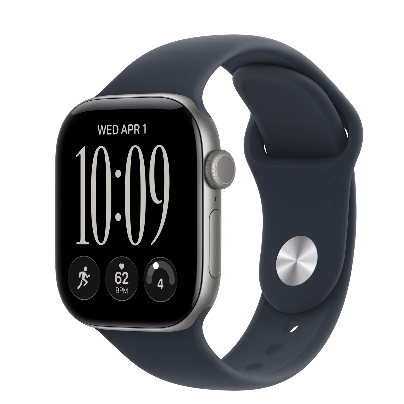 Apple Watch Series 12 GPS 42mm Space Gray Aluminum Case with S/M Navy Blue Sport Band