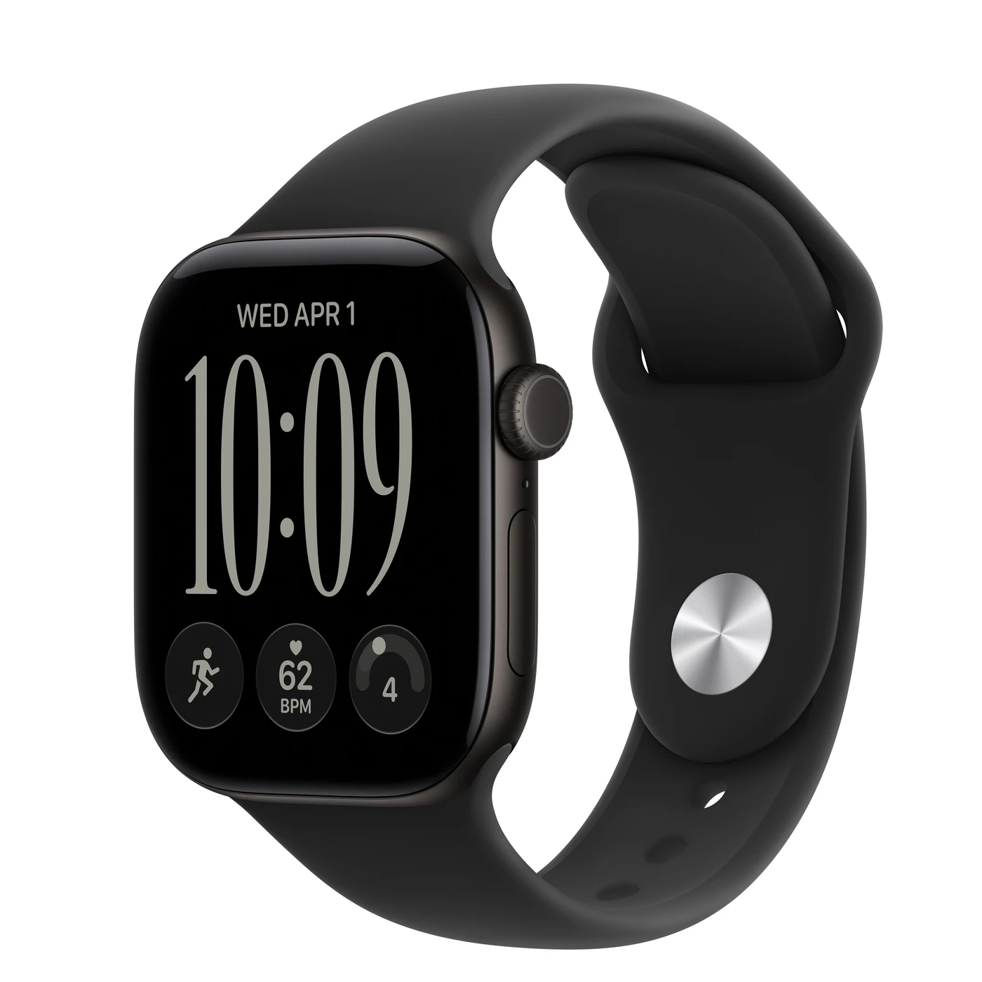 Apple Watch Series 12 GPS 42mm Black Aluminum Case with S/M Black Sport Band