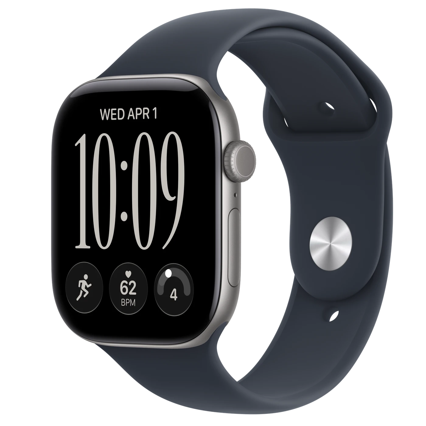 Apple Watch Series 12 (GPS + Cellular) 46mm Aluminum Case with Navy Blue Sport Band - M/L - Space Gray