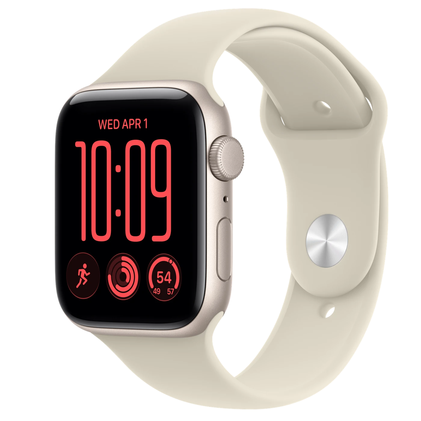 Apple Watch SE 3 GPS 44mm Starlight Aluminum Case with Starlight Sport Band M/L