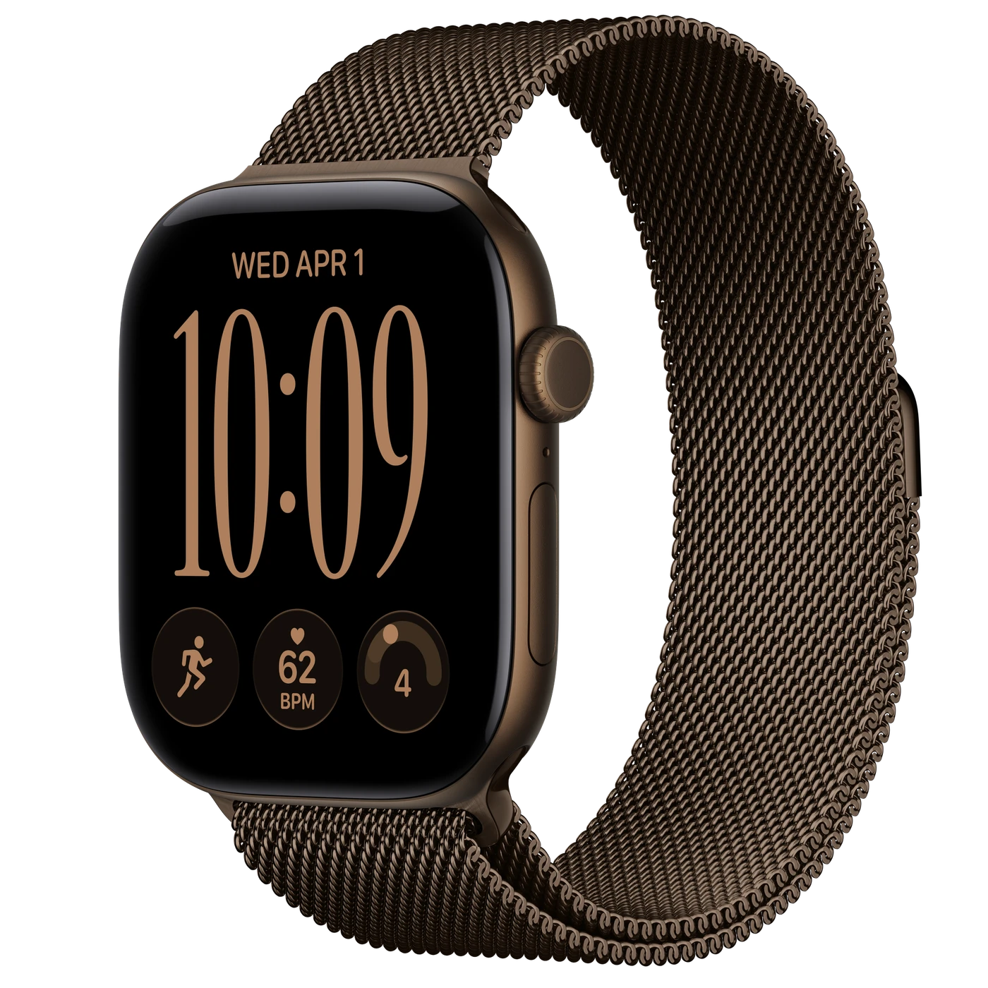 Apple Watch Series 12 GPS 46mm Dark Bronze Aluminum Case with M/L Dark Bronze Milanese Loop -